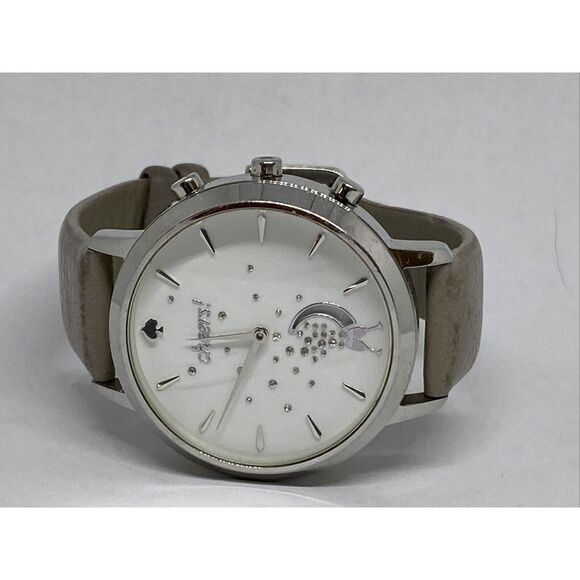 Kate Spade KST23101 Women Gray Leather White Analog Dial Hybrid Smartwatch XX736 - Picture 7 of 12